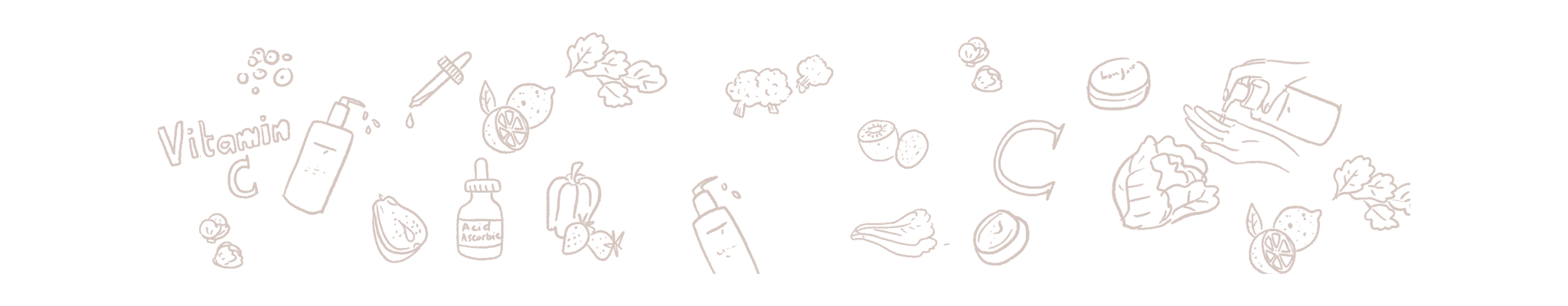 Various cartoon icons of health and wellness