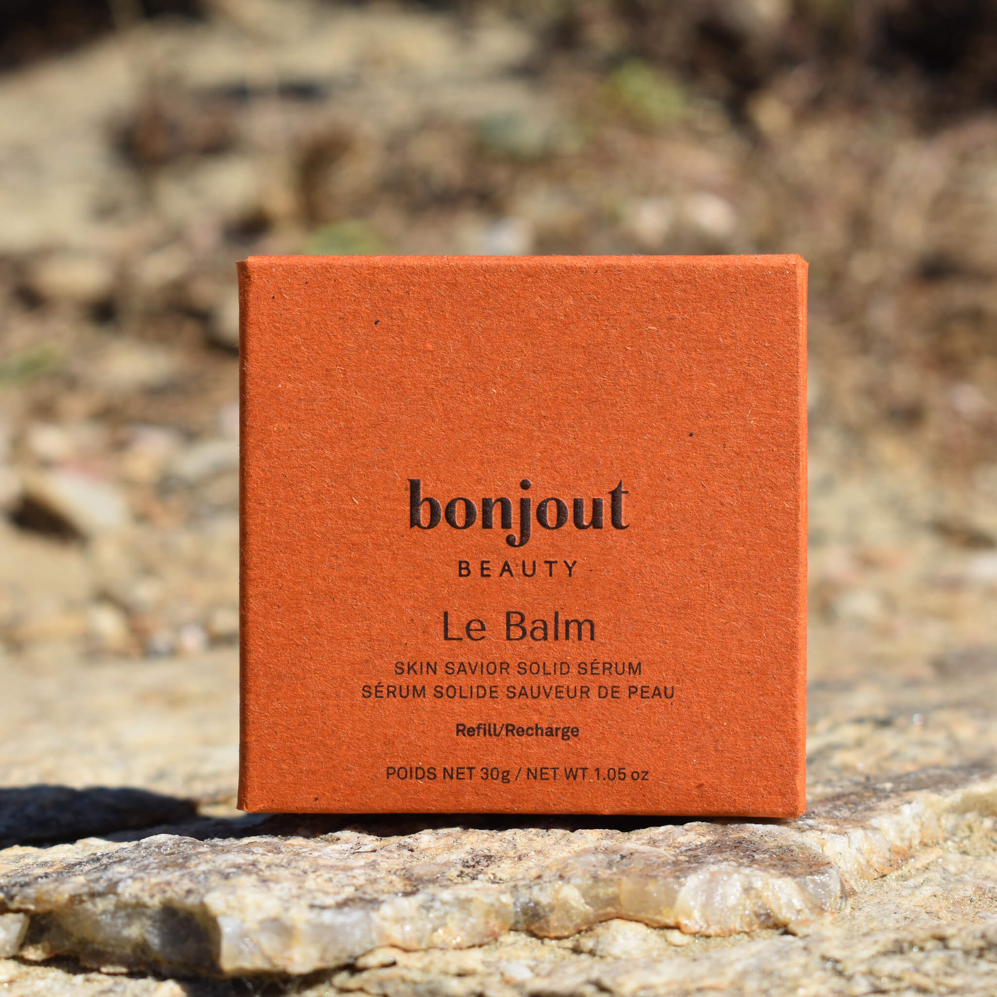 Bonjout Beauty&#39;s Le Balm product box packaging for refill tin